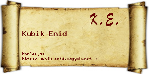 Kubik Enid névjegykártya